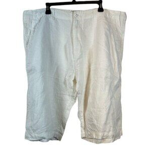 Sean Jean White 100% Linen Shorts Spring Summer Size 40 EUC #5637